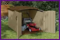Storage building for a lawn mower
